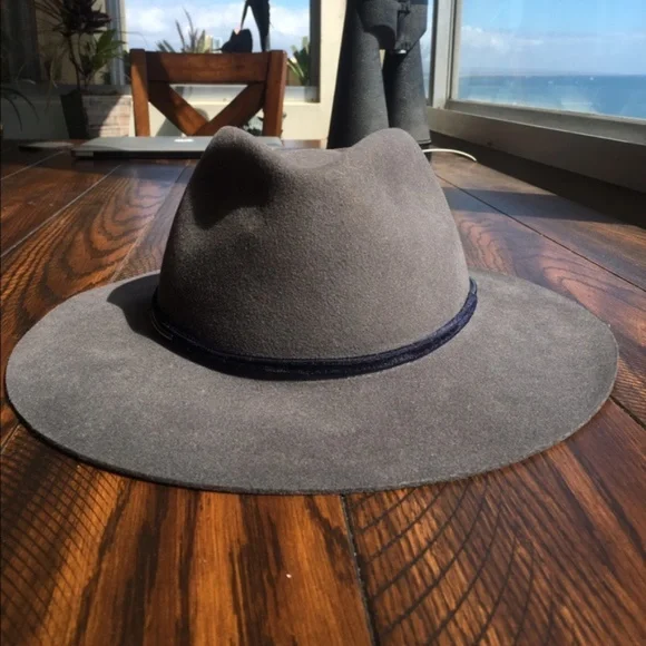 Rag & Bone Range Felt Brimmed Hat Unisex in Gray size Large 58cm - Picture 5 of 14